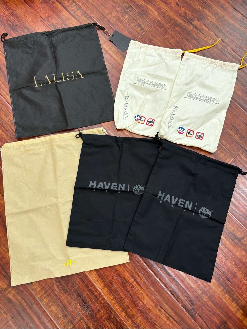 Designer Dust Bags Lot - LALISA + HAVEN + Neutral Drawstring Bags